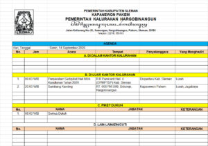 Agenda Kegiatan Kalurahan Hargobinangun
