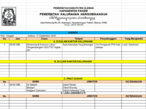 Agenda Kegiatan Kalurahan Hargobinangun