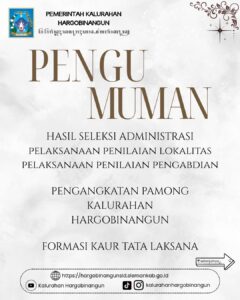 PENGUMUMAN SELEKSI KAUR TATA LAKSANA