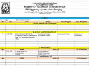 Agenda Kegiatan Kalurahan Hargobinangun