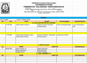 Agenda Kegiatan Kalurahan Hargobinangun