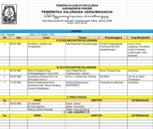Agenda Kegiatan Kalurahan Hargobinangun